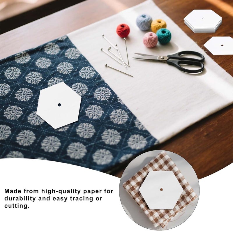 fuceury 480 PCS 2" Piecing Paper for Quilting, Hexagon Quilting Templates for DIY Patchwork Sewing Crafts, Sewing Supplies Quilting Accessories Crafting Tools,Hexagon Paper Piecing Template (2 Inch) - Image 4